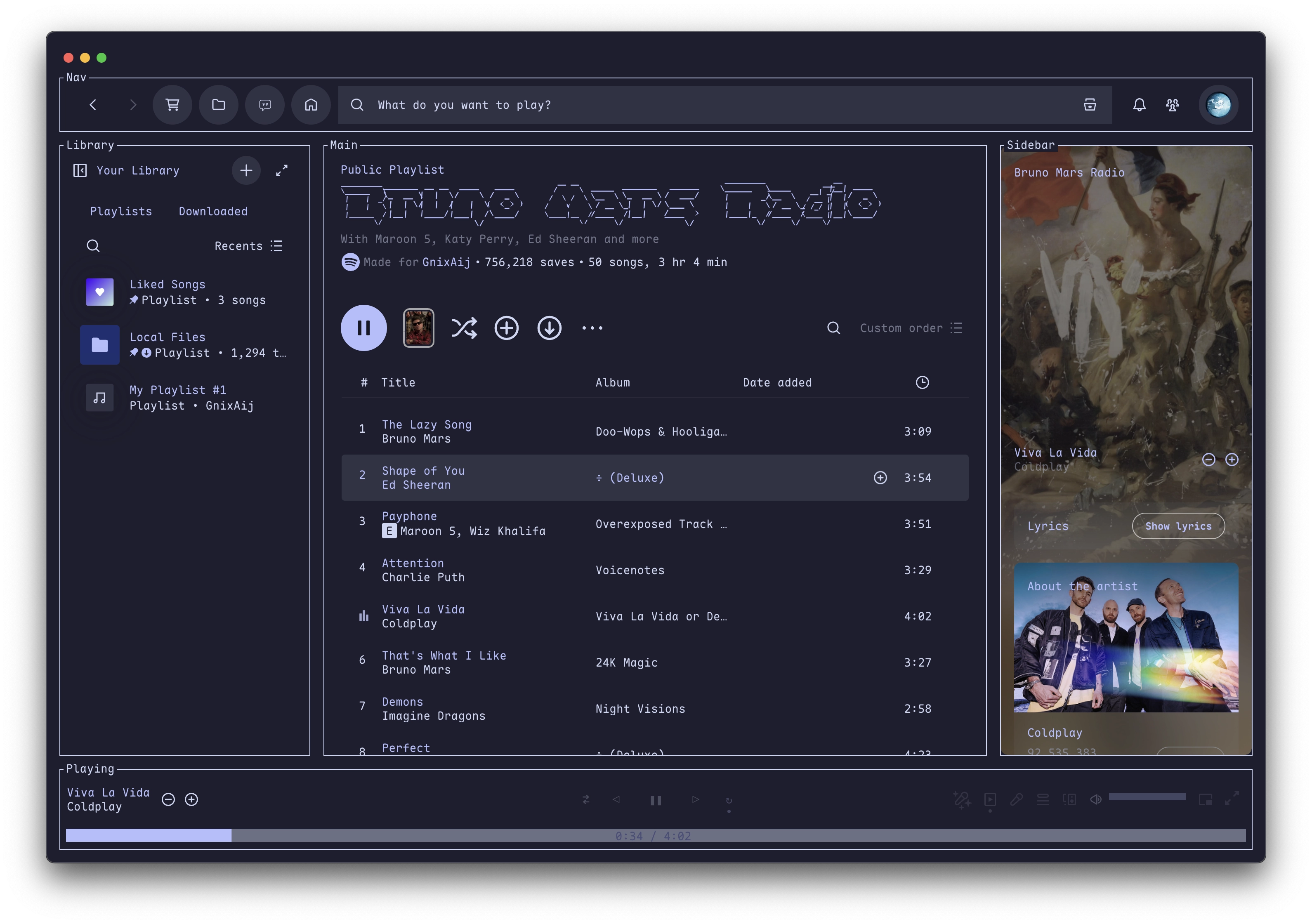Spotify TUI Main